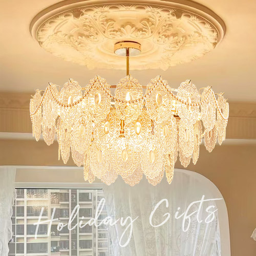 法式奶油风吊灯水晶灯套餐丨7折