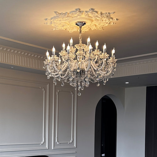 法式水晶吊灯客厅轻奢高档欧式灯卧室房间餐厅别墅复式楼蜡烛吊灯
