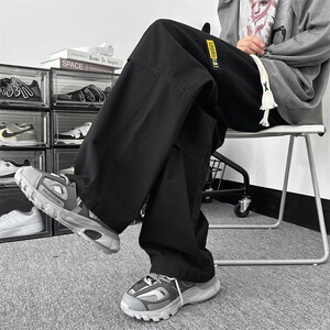 2024港风新品潮流宽松大码工装男士休闲裤XZ405-K1007-P55,黑色薄针织衫可以搭配凉鞋吗图片