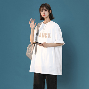 女装类目ins港风宽松夏女士t恤上衣短袖半袖XZ405-T18-P25图片