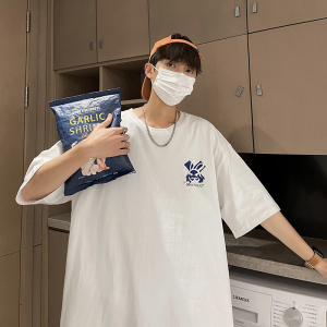 港风大码印花T恤新品男士宽松印花短袖大码圆领T恤XZ405-T05-P25图片