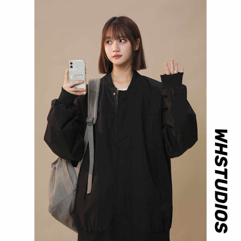 秋装新款男女港风飞行工装夹克中性风外套XZ405-JK2024-P70控88图片