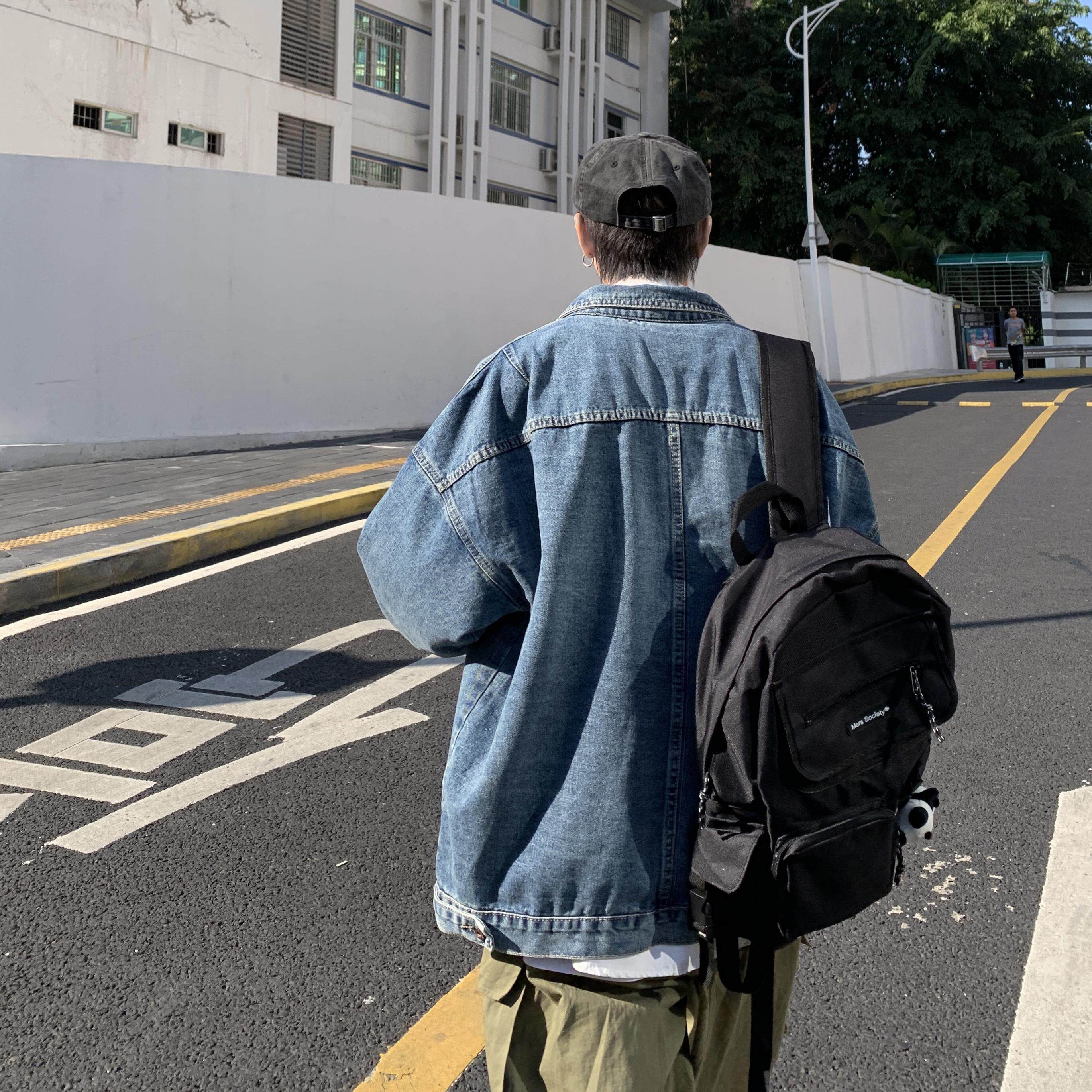 牛仔衣男港风宽松牛仔褂外套美式高街休闲夹克xz405-jk21-P85,男装夹克,星座405
