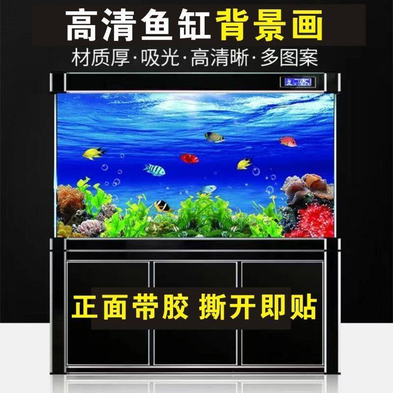 5d立体画高清图海底世界鱼缸背景贴纸3d水族箱造景装饰贴纸自粘纸