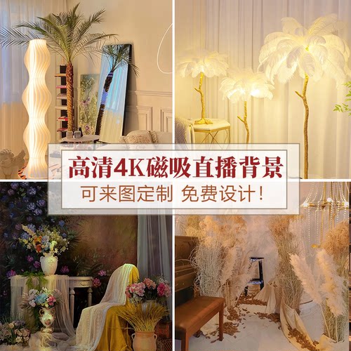 主播背景布置磁吸直播3D背景高级