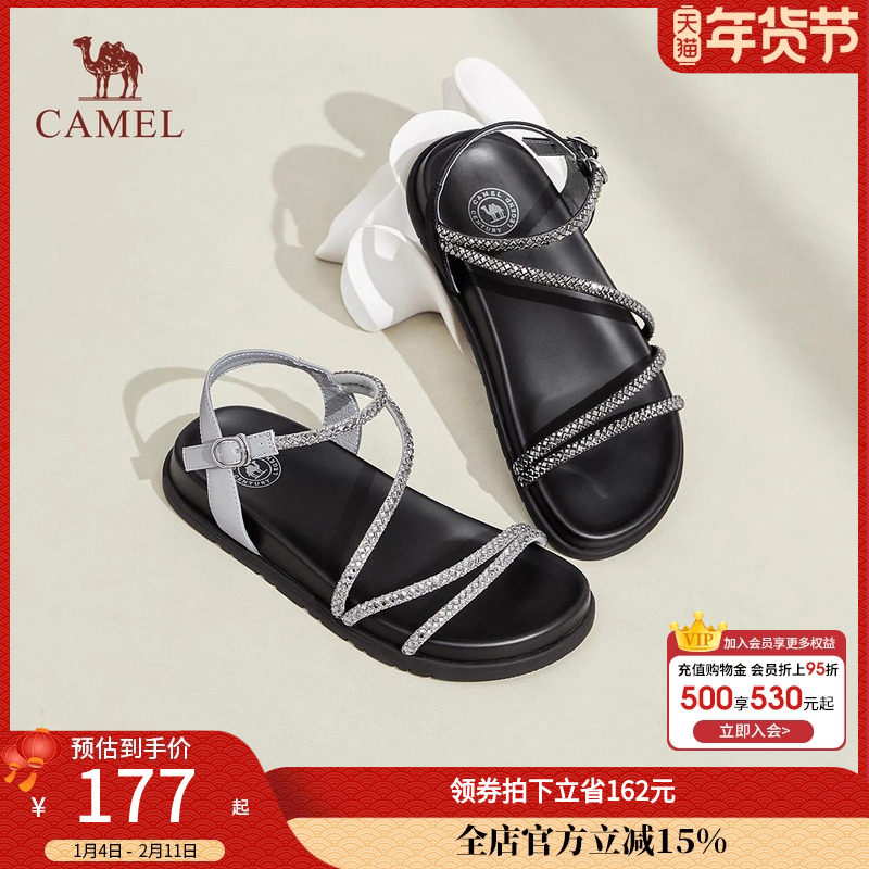 骆驼女鞋2025夏季新款厚底增高百搭时装凉鞋时尚青春潮流休闲鞋,女鞋,休闲凉鞋,淘宝优惠券,粉丝福利购,淘宝优惠卷