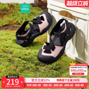 2025夏季 女款 新款 外穿平底沙滩拖户外运动凉鞋 休闲凉拖鞋 骆驼女鞋