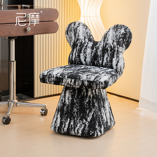 尼摩设计师水墨极简蝴蝶椅现代简约卧室旋转化妆椅轻奢高级化妆椅