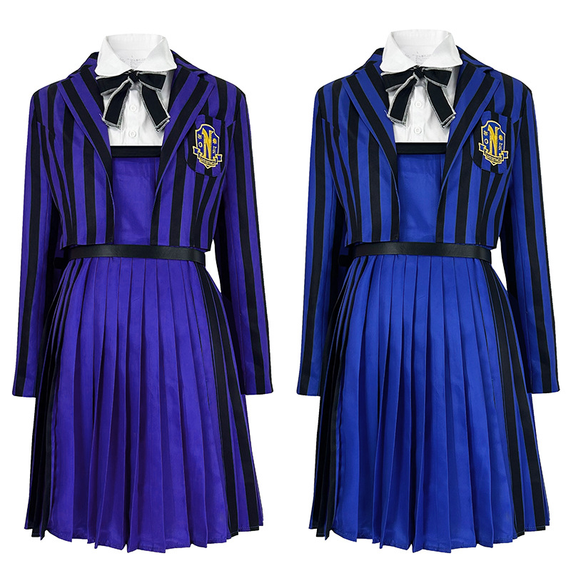 Wednesday星期三第二季cos服亚当斯一家cosplay校服万圣节装扮服
