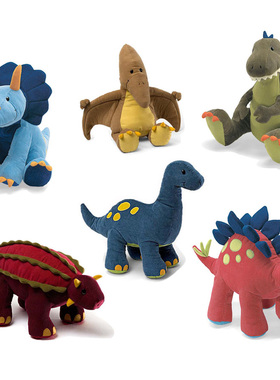 布艺恐龙玩具毛绒公仔儿童生日礼物霸王龙玩偶翼龙腕龙三角龙抱枕