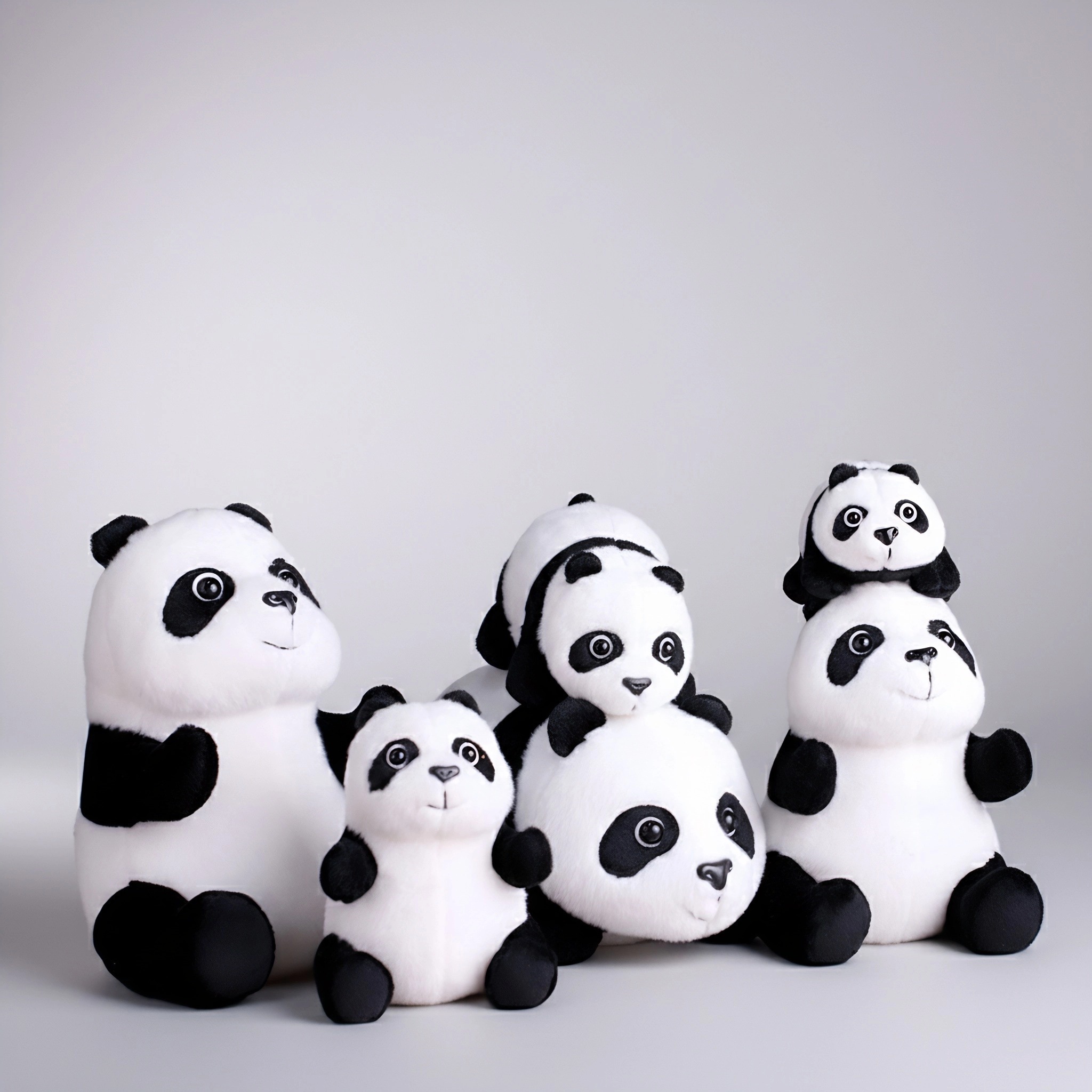 毛绒玩具黑白女孩大号小熊猫