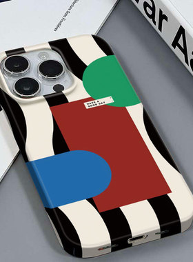 彩色块拼适用于苹果16PRO/XSMAX小众款学生党安卓OPPOA96IQOO11PROVIVOY100红米NOTE14三星A23菲林硬壳手机壳