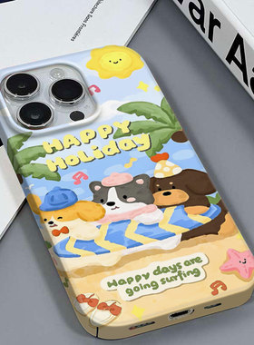 冲浪狗狗适用于苹果16/X最新款气质安卓OPPOFINDX6IQOONEO8PROVIVOY300PRO红米K30PRO三星S24ULTRA菲林手机壳