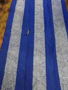 丹寨蜡染桌旗茶旗床旗定做千年涡妥衣服加工年轮围巾定做靛蓝染