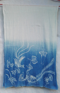 贵州丹寨蜡染围巾定制 板蓝根围巾蜡染图案定制各种围巾定制染色