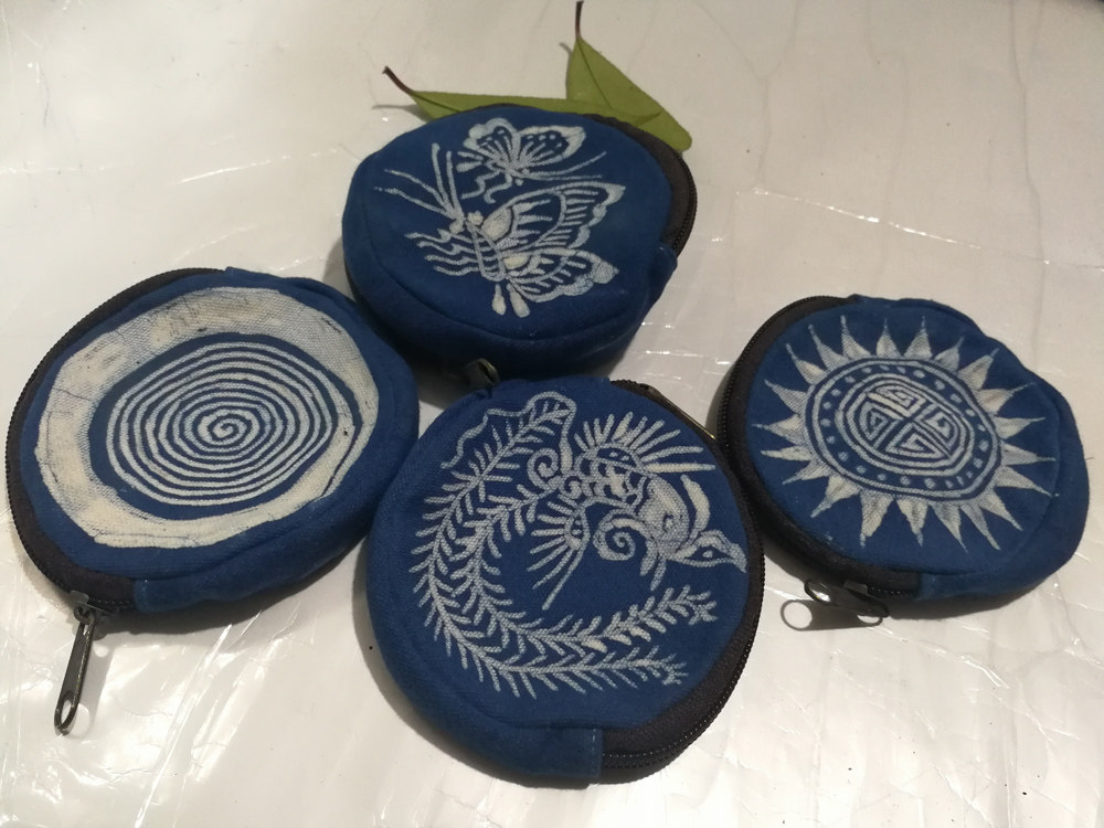 蜡染圆形碎钱袋文创小包包旅游小商品活动礼品手工制作文具包包邮