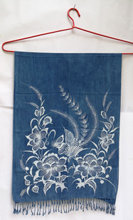 丹寨蜡染围巾定制贵州靛蓝蜡染围巾蓝染植物染板蓝根草木染扎染礼