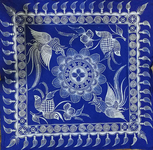 蜡染布料丹寨蜡染衣服定制加工围巾定做代加工蓝靛染色植物染布料