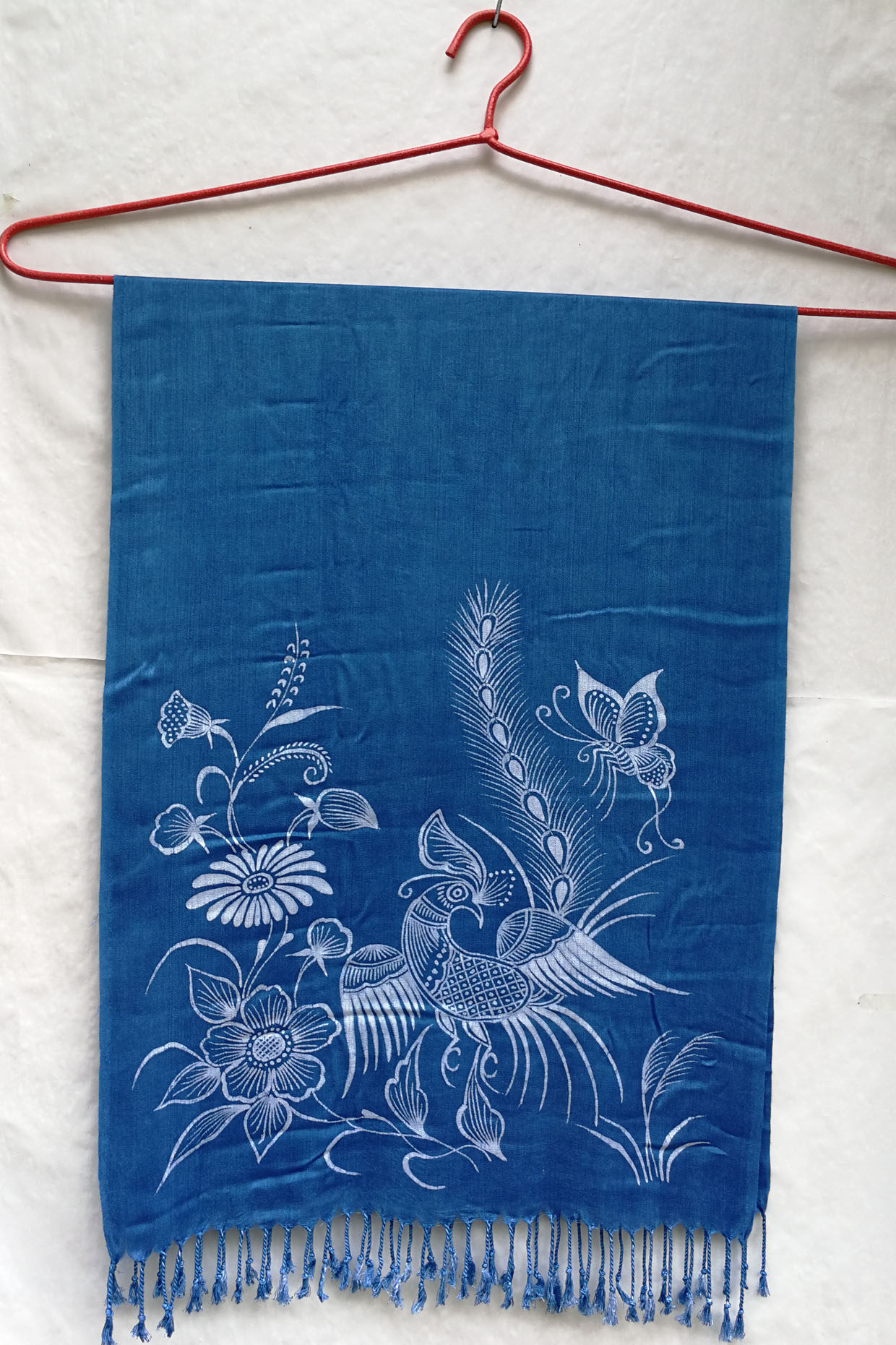 贵州丹寨苗族蜡染围巾定制冬款非遗礼物带礼盒蓝靛草品牌植物全染