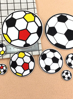 大中小号足球布贴刺绣补丁贴卡通儿童衣服裤子修补破洞装饰贴花