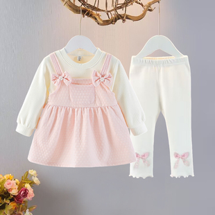 女童春装连衣裙0-1岁3春秋季韩版小女孩裙子洋气女宝宝婴儿公主裙