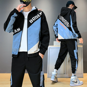 套装男士秋季韩版潮流卫衣初秋款痞帅工装夹克外套TZ808-P85