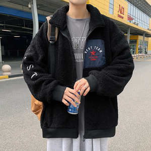 男士卫衣秋冬款潮港风加绒加厚羊羔毛上衣宽松外套9303-P65图片