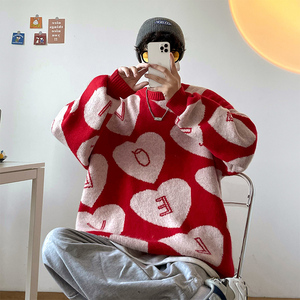 3秋冬加厚毛衣男中性宽松粗线针织衫A210-MY8766,女生长款羽绒马甲怎么搭配图片