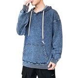 3秋季纯棉牛仔卫衣男青少年潮流时尚休闲连帽卫衣A074-NZ928-P60，男装卫衣，星座210-1