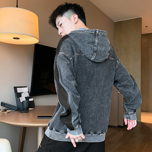 秋季卫衣男牛仔连帽休闲卫衣潮流纯棉卫衣A074-NZ927-P60图片