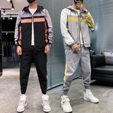 男士夹克工装套装韩版潮流一套潮牌休闲上衣外套A074-T32—P85，男装套装，星座210-1