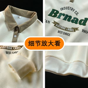 2024春季翻领卫衣男港风时尚休闲上衣潮流衣服A210-WY5303-P45图片