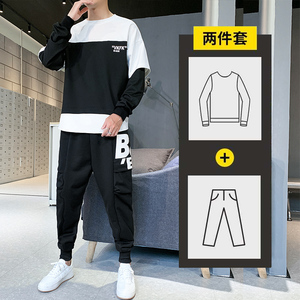 2秋季卫衣套装男青少年时尚圆领休闲卫衣男A074—TZ071图片