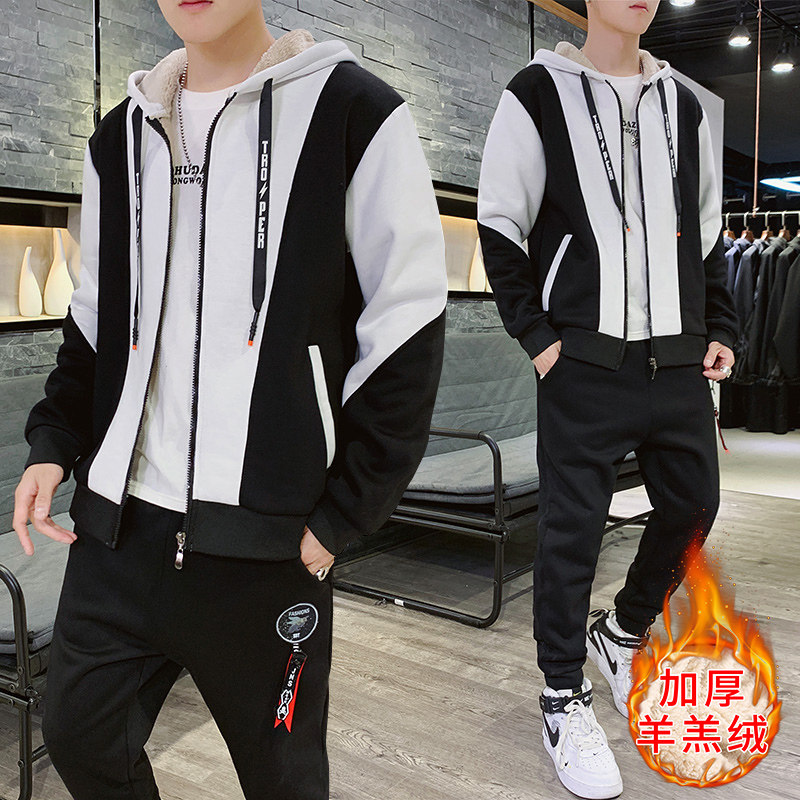 羊羔绒卫衣男套装潮流加厚加绒运动服TZ826-P115控价148,男装卫衣,星座210-1