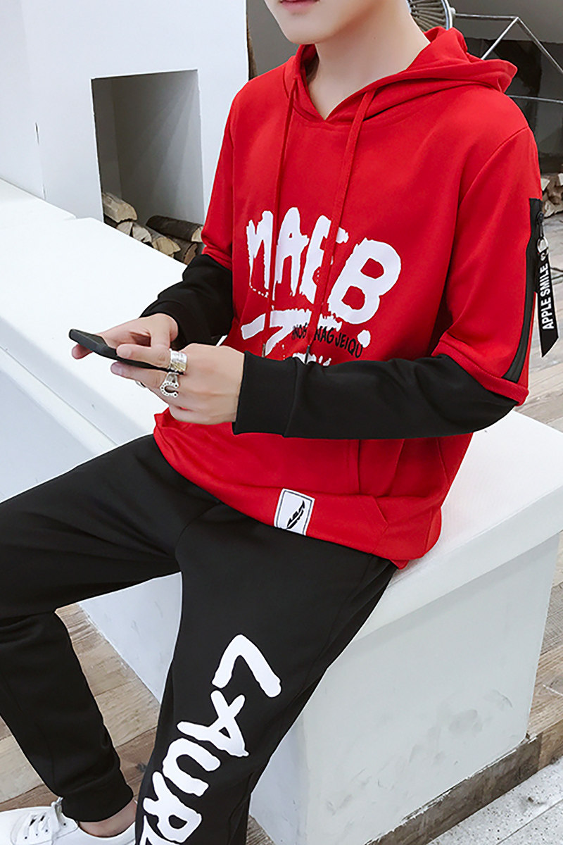 春秋季男士卫衣套装青少年帅气两件套休闲运动服装潮TZ60-P60,男装卫衣,星座210-1