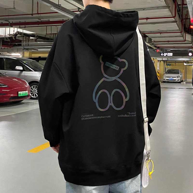 3港风秋季连帽卫衣男潮流时尚套头卡通印花卫衣A074-WY30-P60，男装卫衣，星座210-1