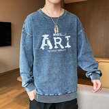 2021春秋季卫衣男牛仔卫衣潮流时尚长袖圆领A074-NZ925-P55，男装卫衣，星座210-1