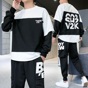 2秋季卫衣套装男青少年时尚圆领休闲卫衣男A074—TZ071图片
