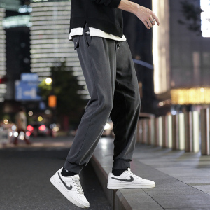 1夜景双面呢料秋季休闲运动裤男潮流时尚裤子男A074-K665-P50图片