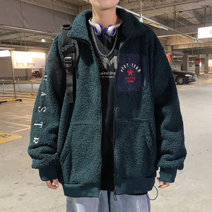男士卫衣秋冬款潮港风加绒加厚羊羔毛上衣宽松外套9303-P65图片