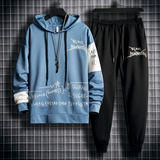 休闲套装男秋冬季青少年潮流加绒运动服搭配一套20140-TZ830-P55，男装卫衣，星座210-1