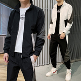 男外套新款长袖夹克套装潮流休闲运动两件套TZ9383-P90，男装夹克，星座210-1