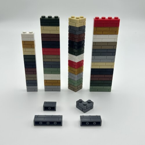 兼容乐高小颗粒1X4积木墙砖城墙