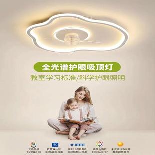 奢华奢风全光谱卧室风扇灯儿童房女孩子房间灯主卧360度摇头变频