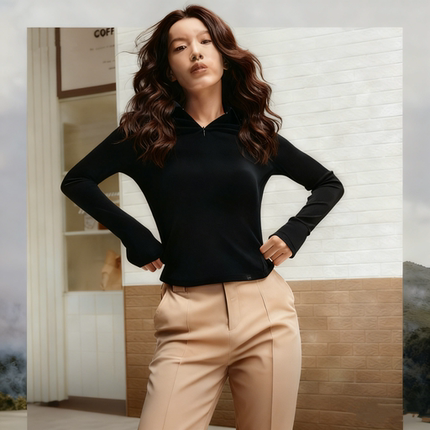 蕉下超模云感polo衫翻领针织衫修身SF028T恤肌底衣上衣焦下打底衫