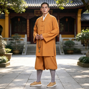 尚远全棉男女款夏季薄款透气僧衣套装长褂短褂罗汉褂大褂僧侣长衫