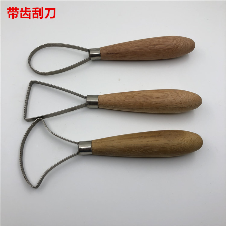 精选制作工具大刮刀带齿泥塑三角