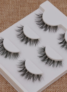 3d立体假睫毛 凌乱浓密自然逼真卷翘透明硬梗假睫毛无辜眼SNN094