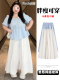 高腰宽松显瘦A字长裙休闲大摆裙裤 白色飘逸雪纺阔腿裤 女春夏大码
