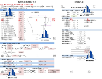 桥梁花瓶墩悬臂计算表撑杆抗压与系杆抗拉承载力验算撑杆抗压承